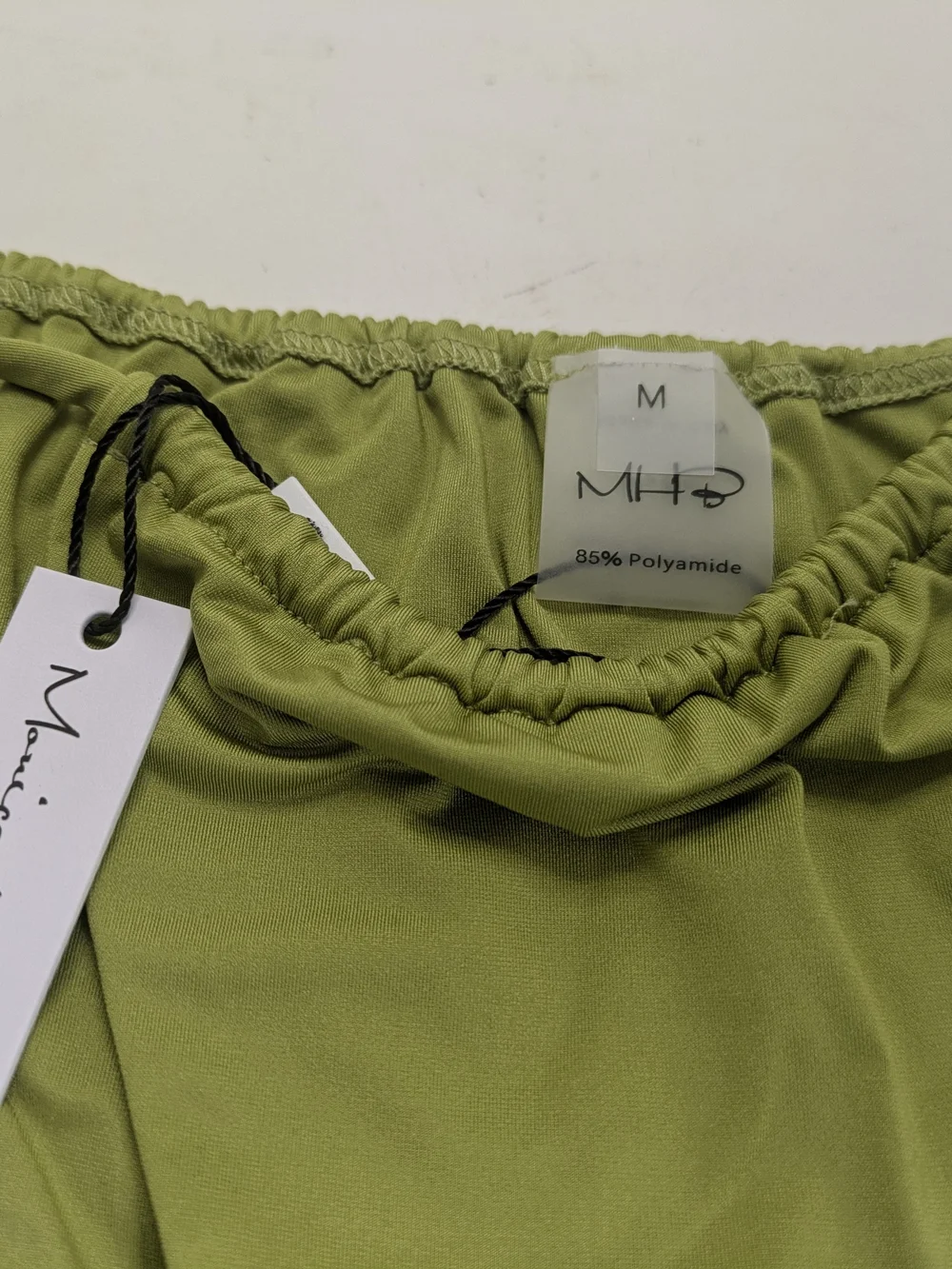 Monica Hansen Green Halter Bandeau Bikini Gold Hardware String Medium NWT